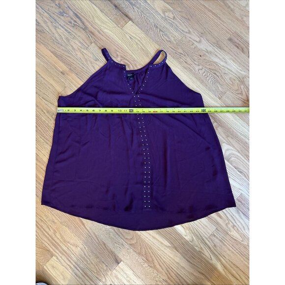 Torrid Georgette Embellished Tank in Winter Bloom Plum Size 1 - Picture 12 of 14